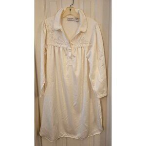 Kim Rogers Intimates Womens Floral Embroidered Nightgown Size M